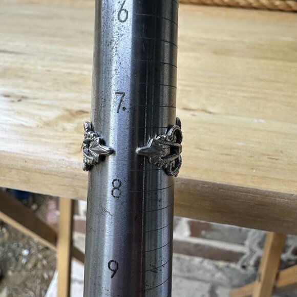 VTG Faux Turquoise Ring Silver Tone Ornate Adjustable Chunky Southwest 7.5 Adj - Picture 3 of 6